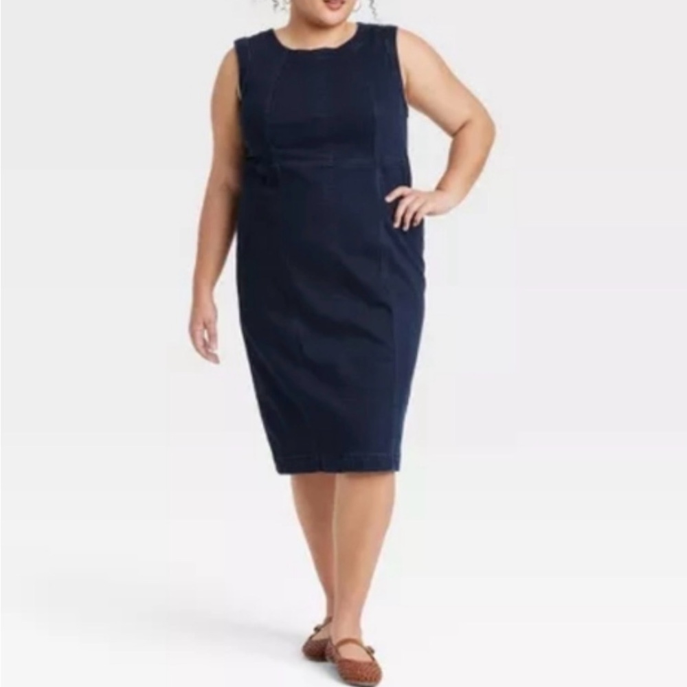 159 Ava & Viv Navy Midi Dress